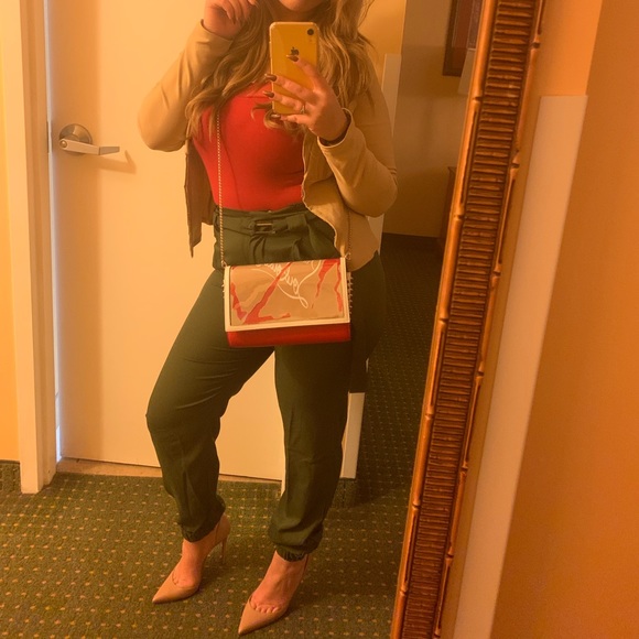 Christian Louboutin Handbags - Beautiful cross body purse. Red & Tan